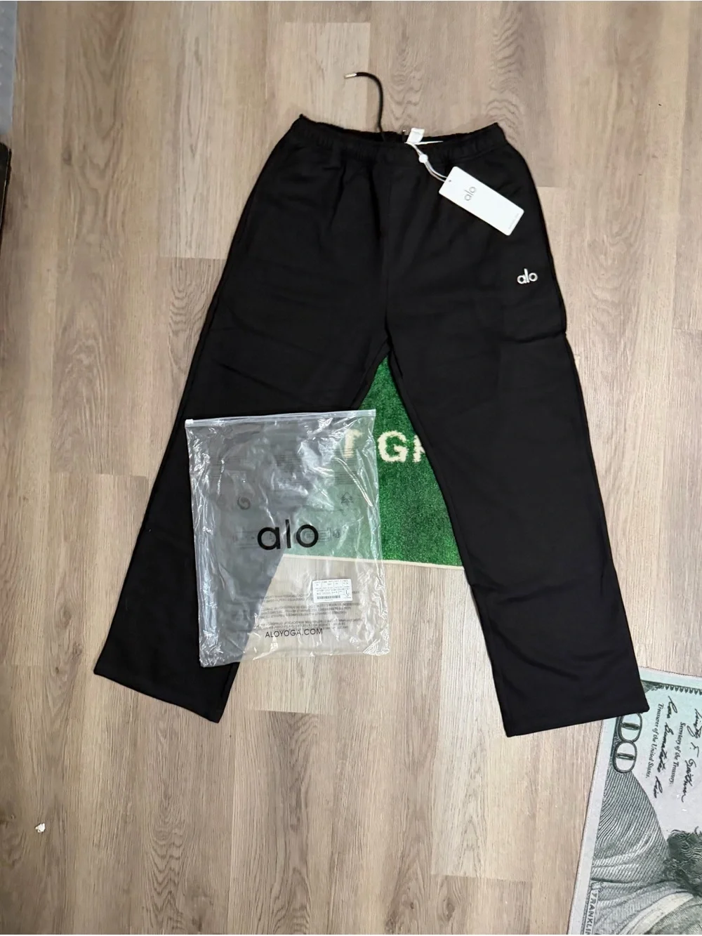ALO Yoga Men’s Black Joggers with Subtle Logo